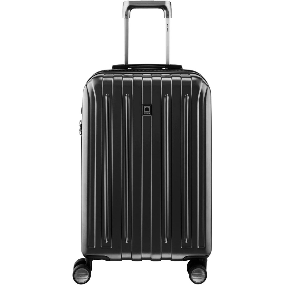 DELSEY Titanium 21" Expandable Hardside Carry On Luggage Spinner Black BRAND NEW